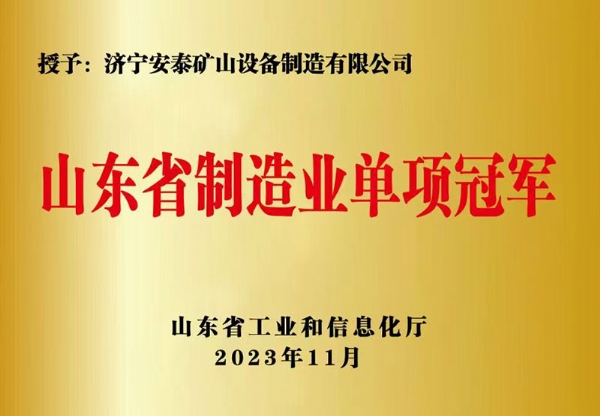 山東省制造業(yè)單項冠 軍
